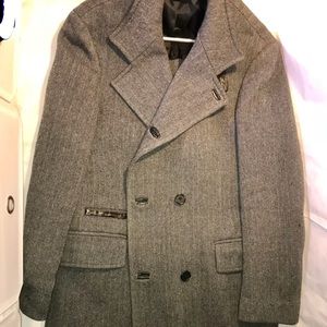 Grey John Varvatos fishbone coat